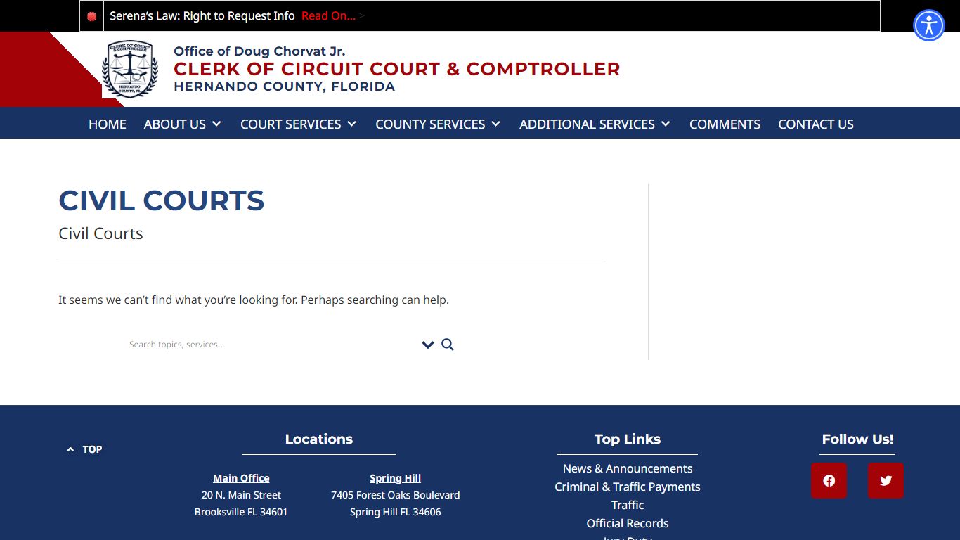 Clerk of Circuit Court & Comptroller - Hernando County Courthouse